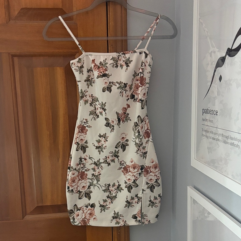 Windsor Cream and Pink Floral Mini Dress